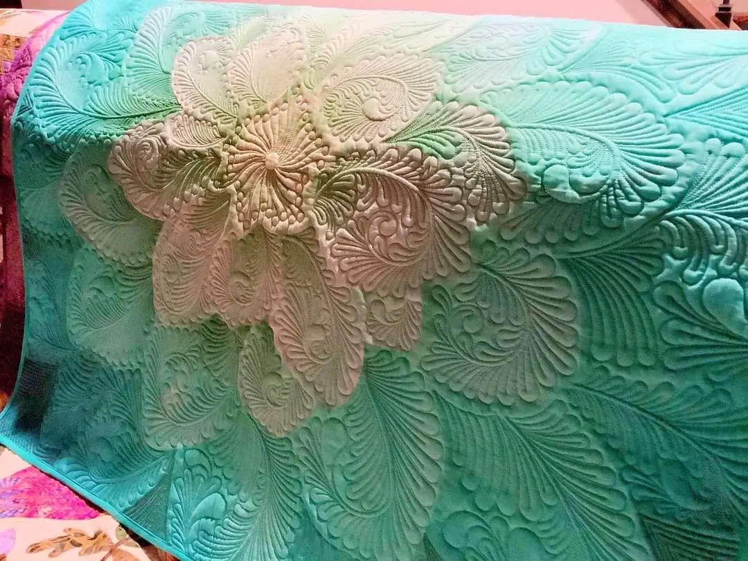 A close up of the flower on a blanket