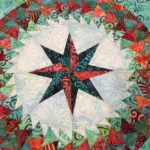 A close up of the star quilt pattern